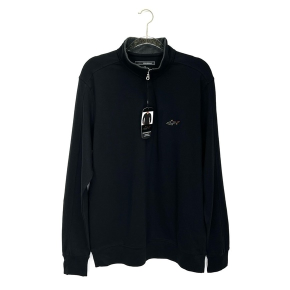 Greg Norman 1/4-Zip Cotton Sweatshirt + T-Shirt Men’s Size Medium Black New NWT - Picture 1 of 8